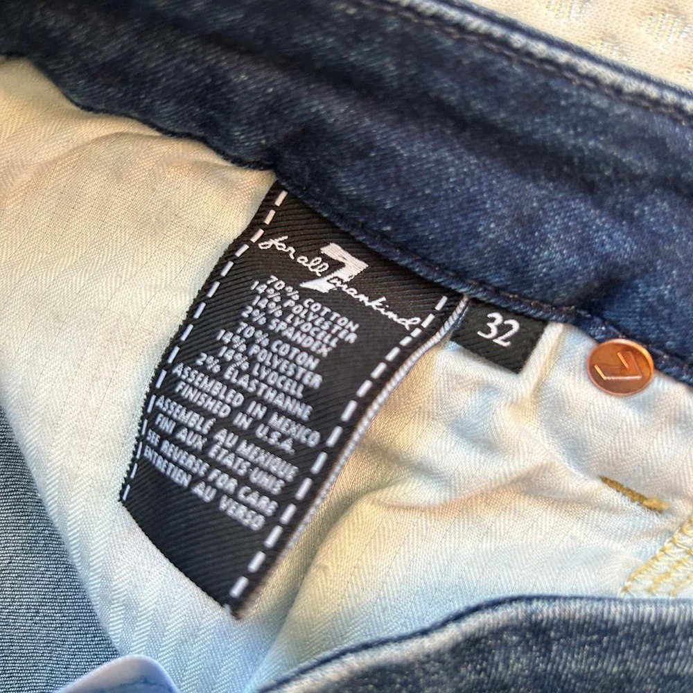 7 For All Mankind B(air) High Waist Ankle Skinny Jeans 32 14 Raw Hem Duchess - Picture 5 of 7